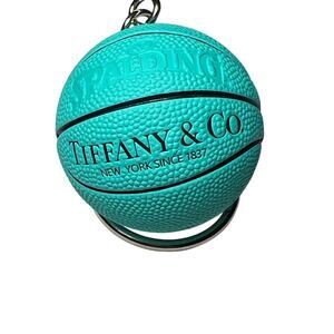 Embossed Basketball Key Chain Key Chain Aqua Blue